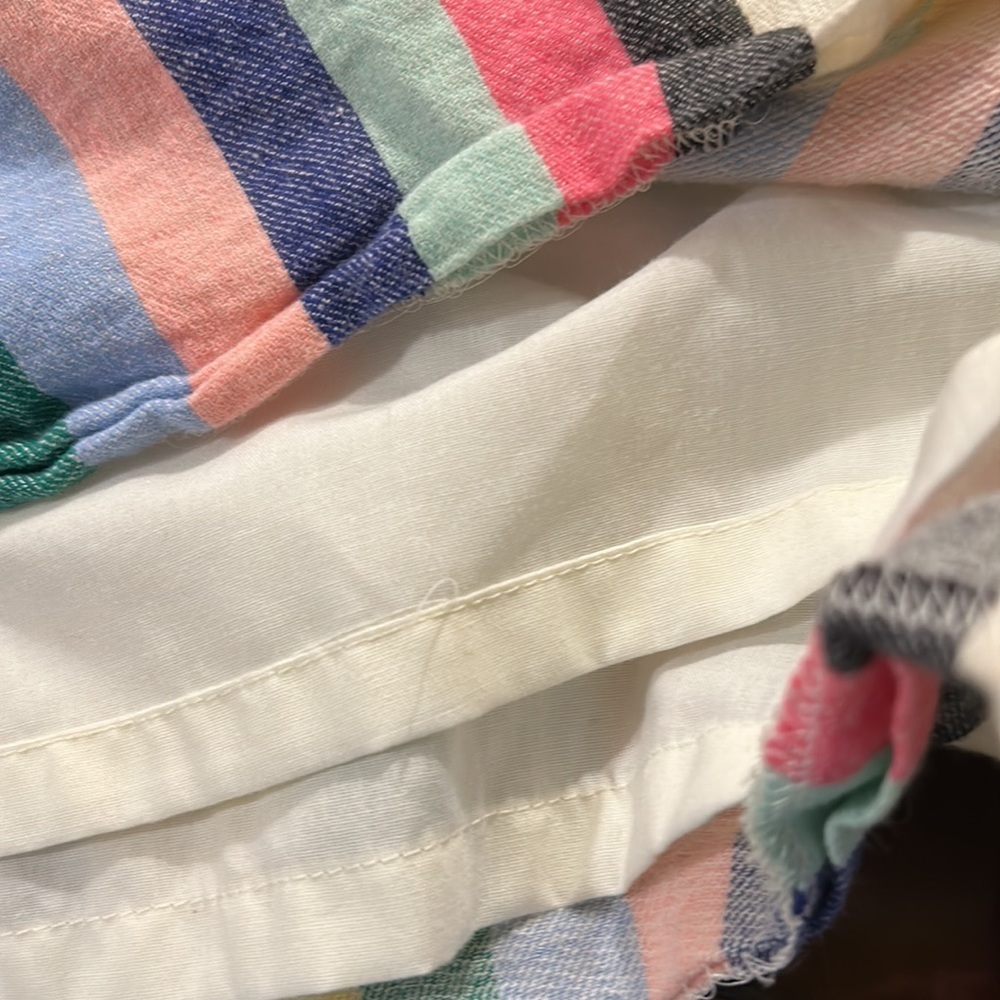 J. Crew Rainbow Stripe City Mini Sidewalk Linen Blend Skirt Size 8 - Picture 8 of 9